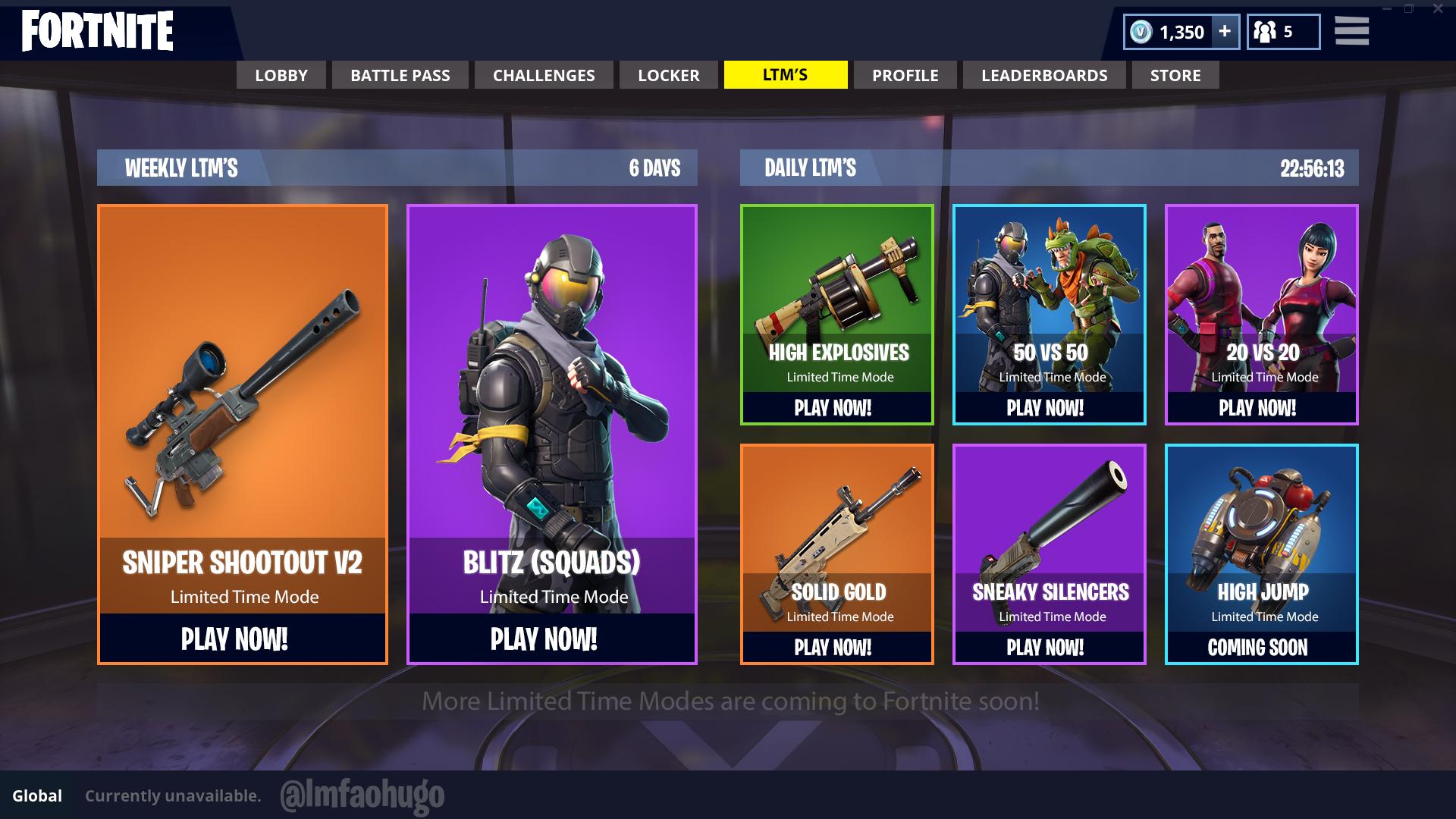 Limited Time Modes for Fortnite Battle Royale