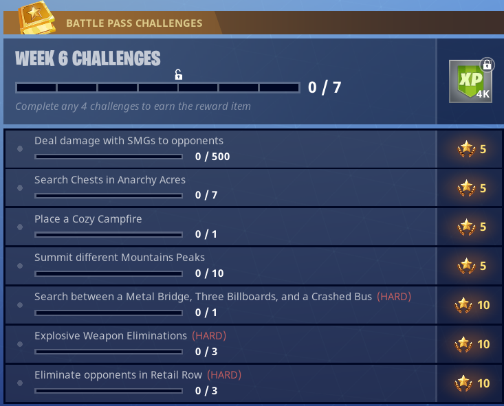 Season 3 week 6 fortnite battle royale challenges