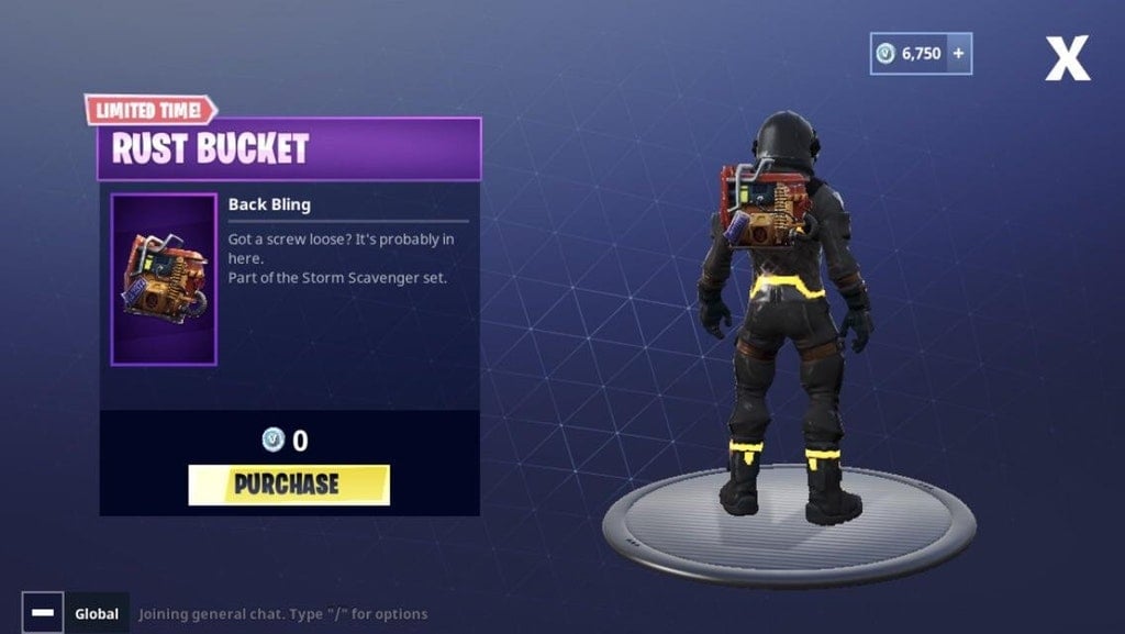 Fortnite Battle Royale Rust Bucket Back Bling