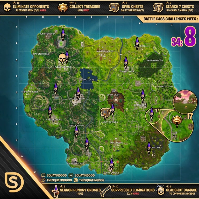 Fortnite Season 4, Week 8 Cheat Sheet