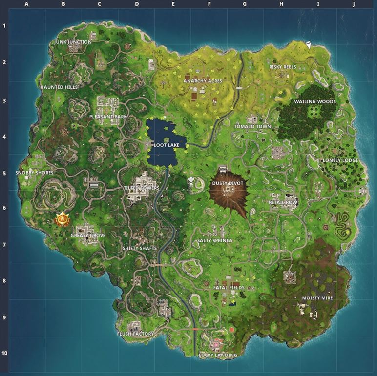 Search between a Playground, Campsite and a Footprint Battle Star Map Location