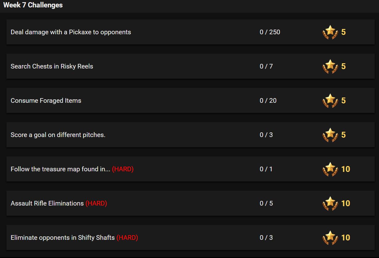 Season 4 Week 7 Leaked Challenges for Fortnite