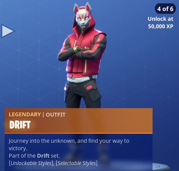 Fortnite Season 5 Battle Pass Tier 1 Drift Skin/Outfit Style 4