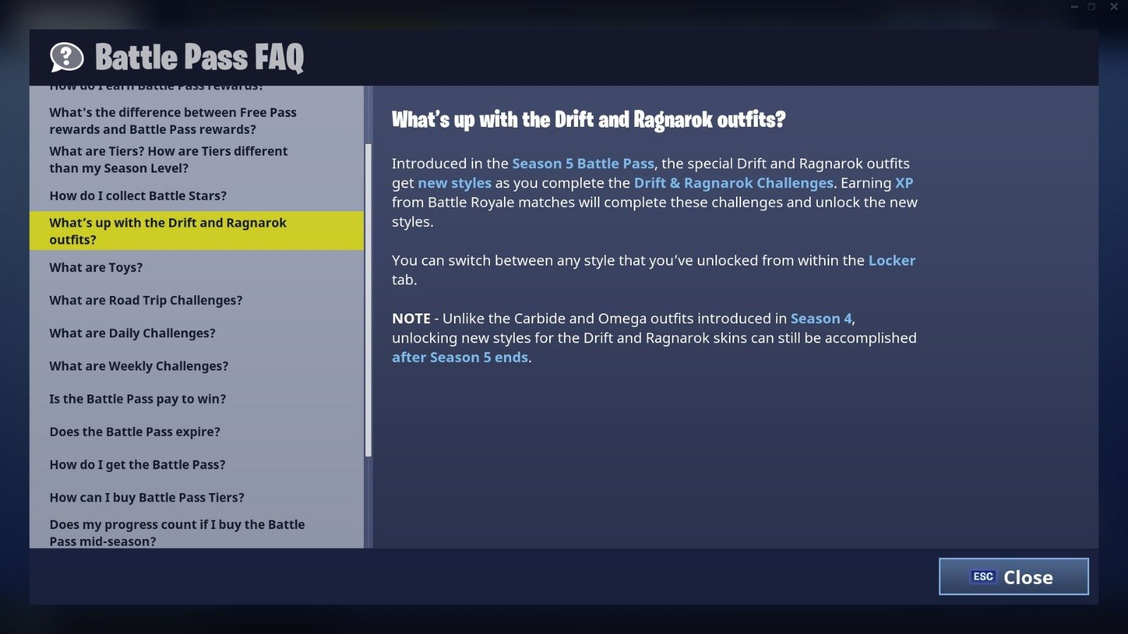 Drift and Ragnarok Outfits