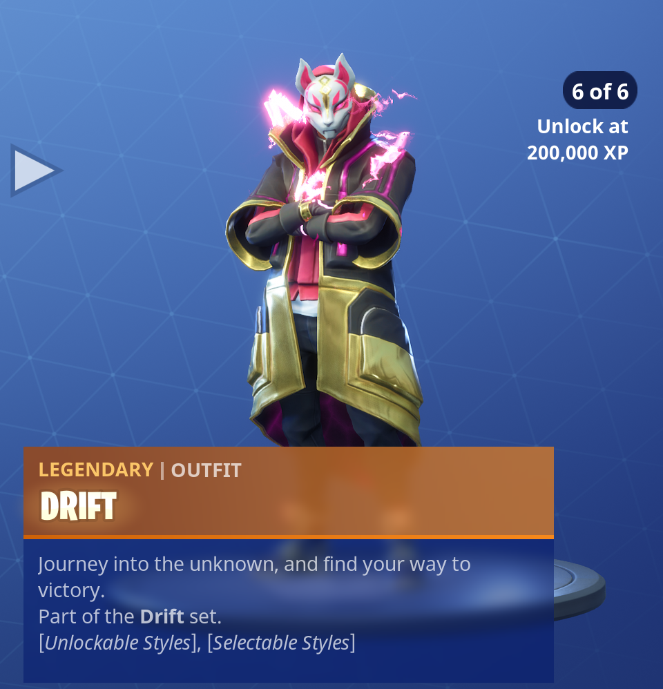 Fortnite Season 5 Battle Pass Tier 1 Drift Skin/Outfit Style 6