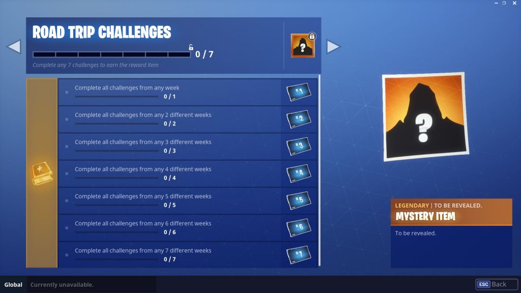 Road Trip Skin Challenges