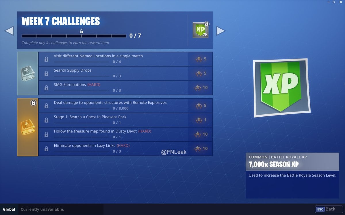 Fortnite Season 5, Week 7 Challenges