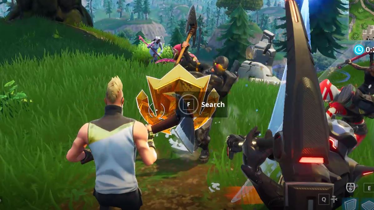Fortnite search between three oversized seats challenge