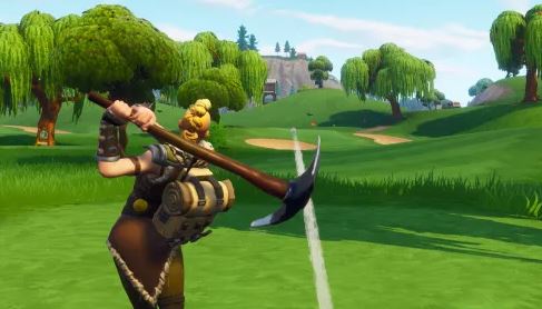 Playing golf in fortnite