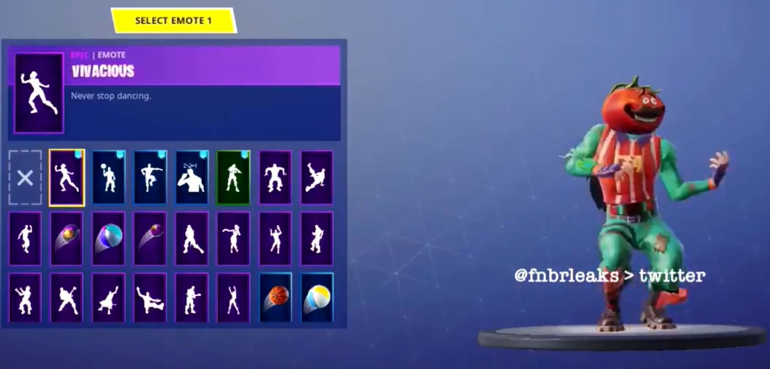 v5.4 leaked fortnite emotes ingame footage