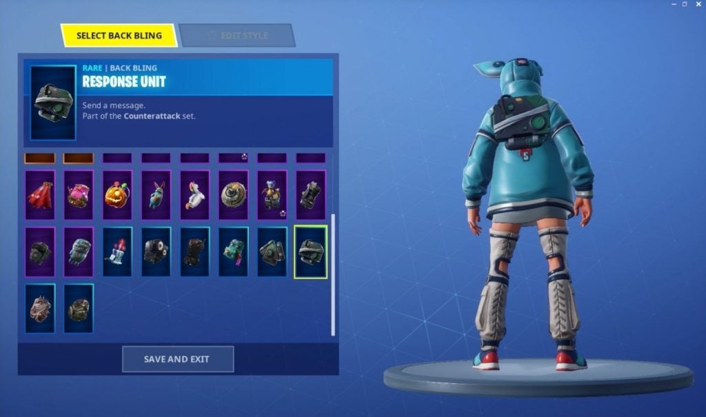 Response Unit Back Bling Fortnite