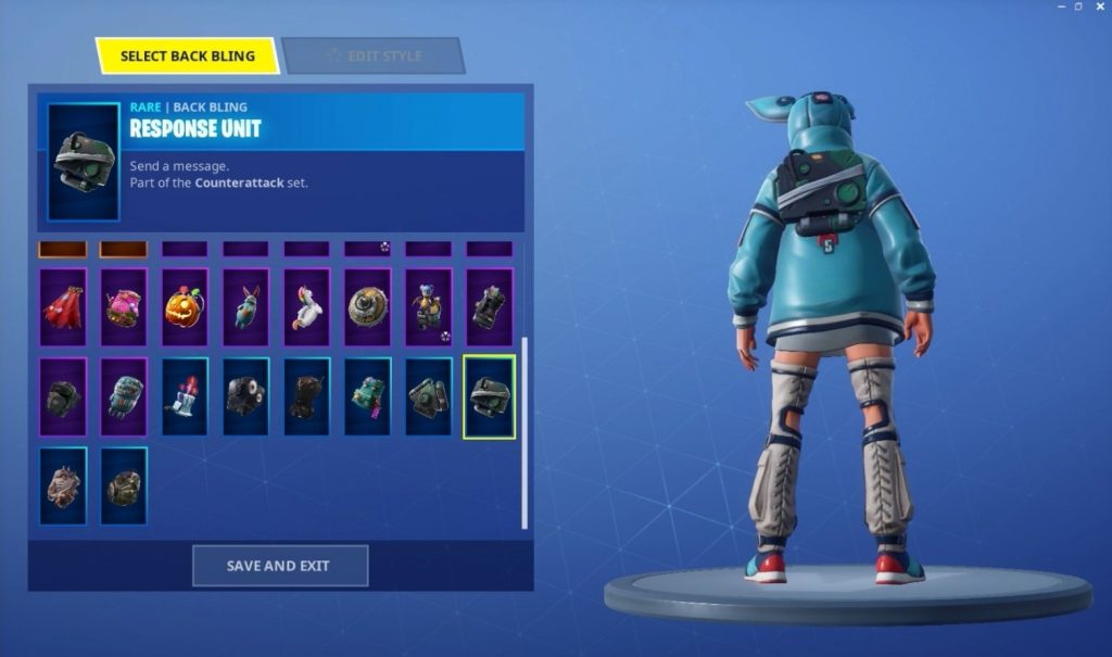 Response Unit Back Bling Fortnite