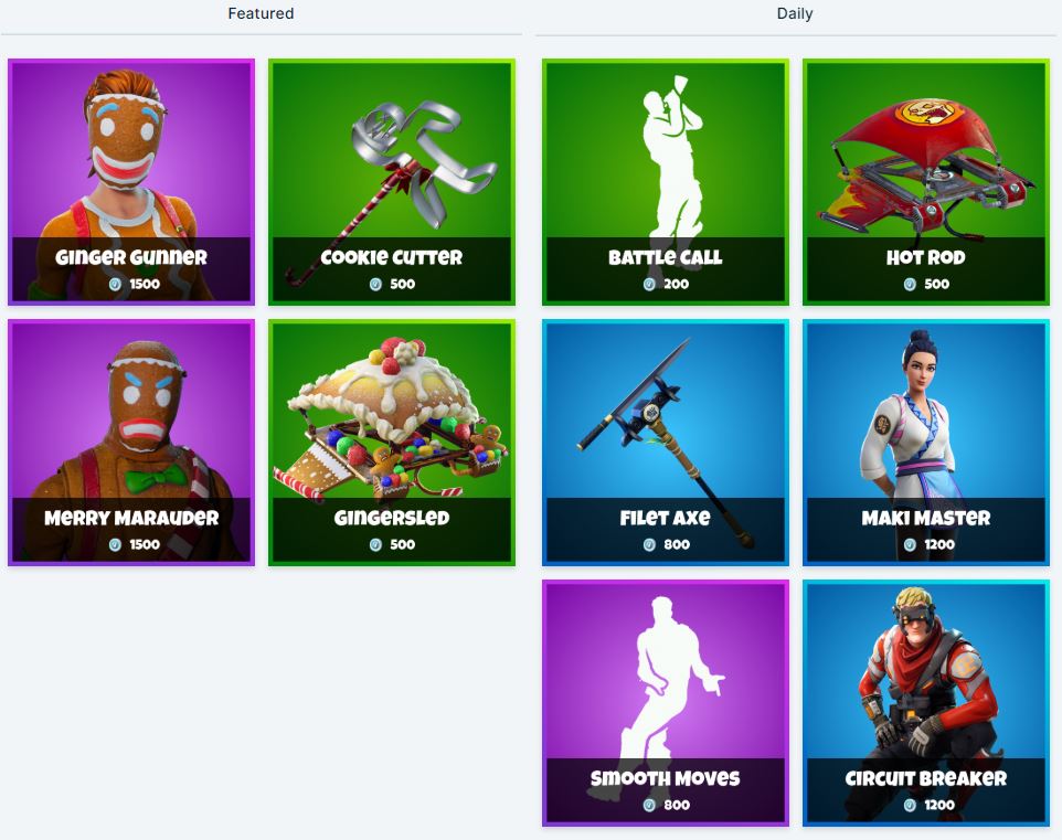 Fortnite Item Shop 22nd December