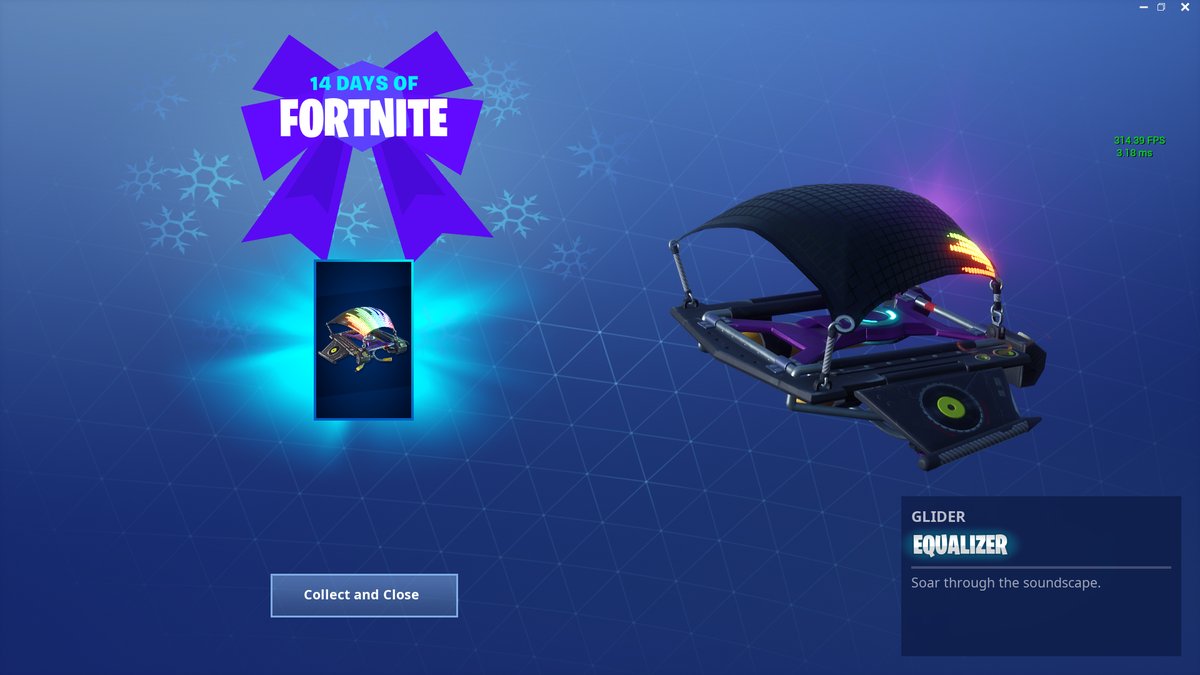14 Days of Fortnite Day 14 Reward- Equalizer Glider