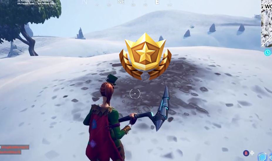 Battle Star Location for the Search between a Mysterious Hatch, a Giant Rock Lady and a Precarious Flatbed Fortnite Challenge