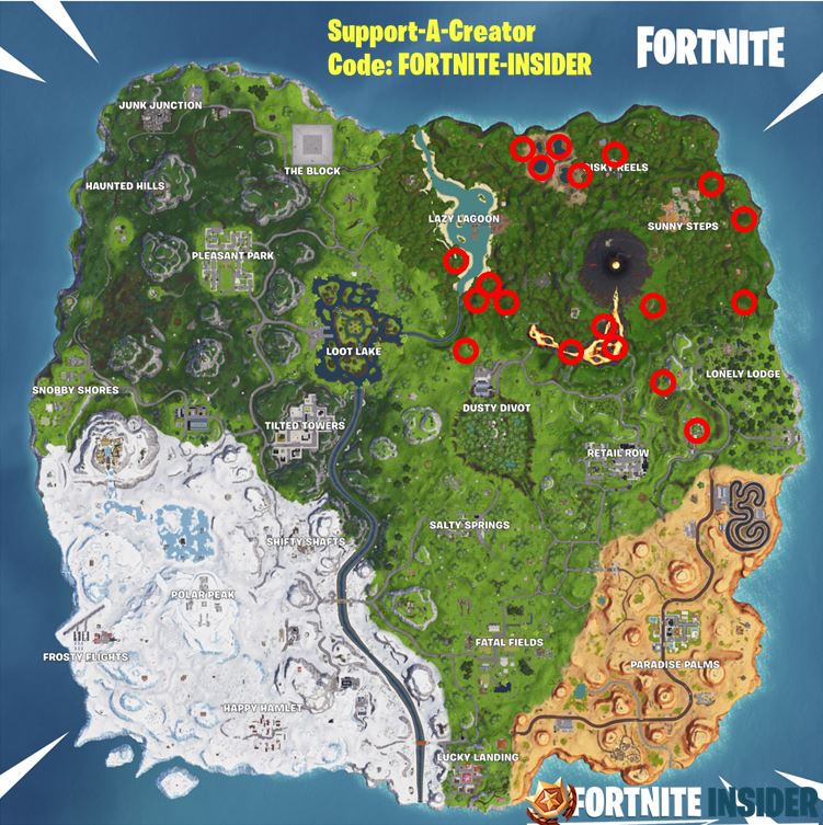 All Volcano Vent Locations Fortnite Map