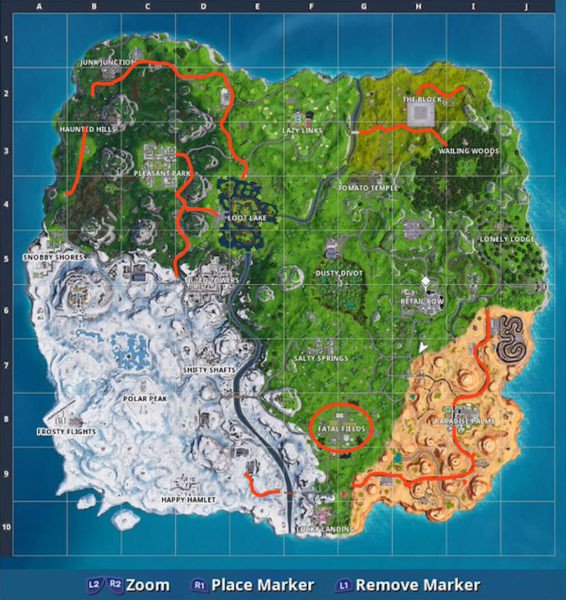 Fortnite Utility Poles Location Map