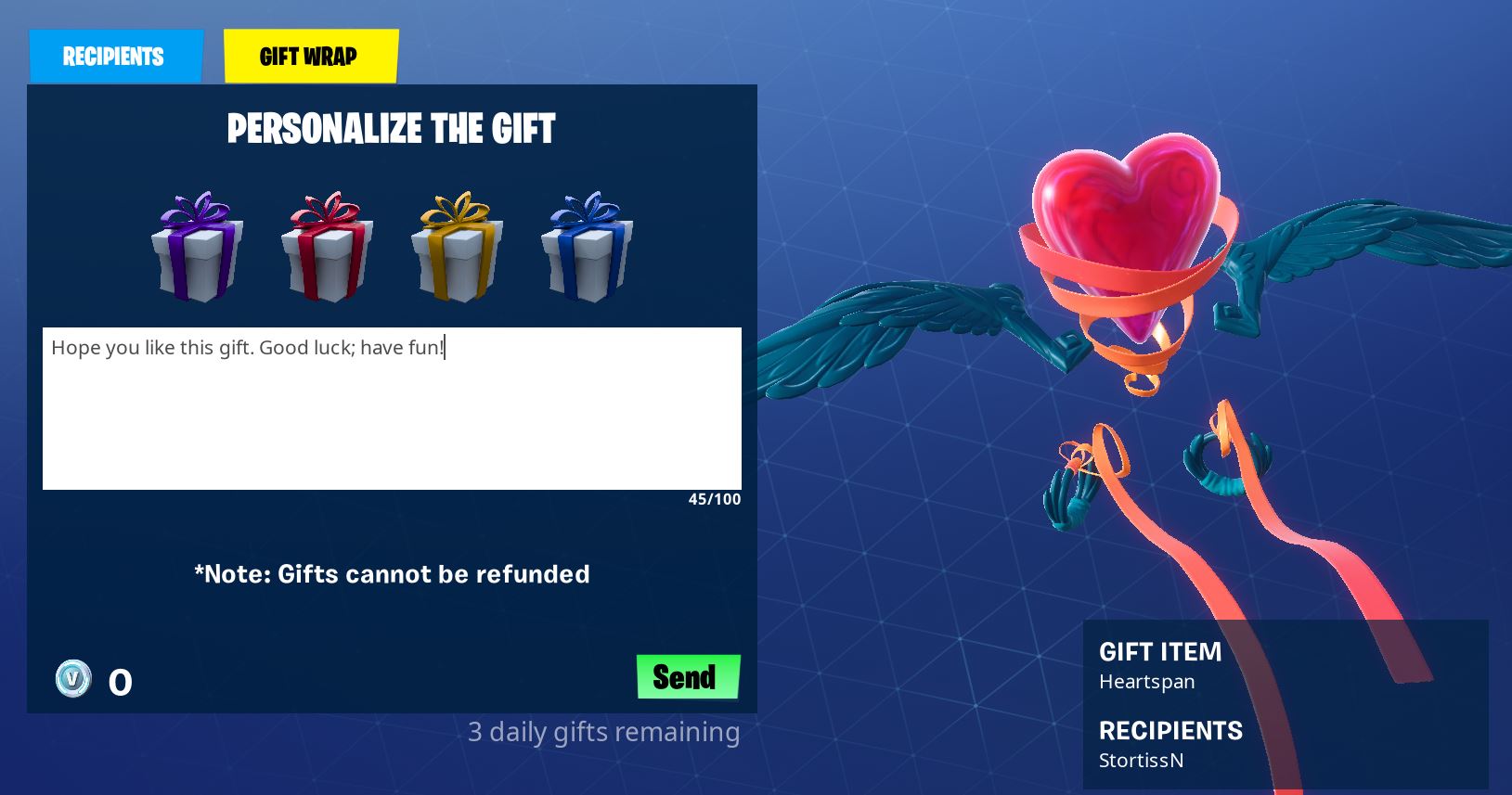 Free Fortnite Heartspan Glider