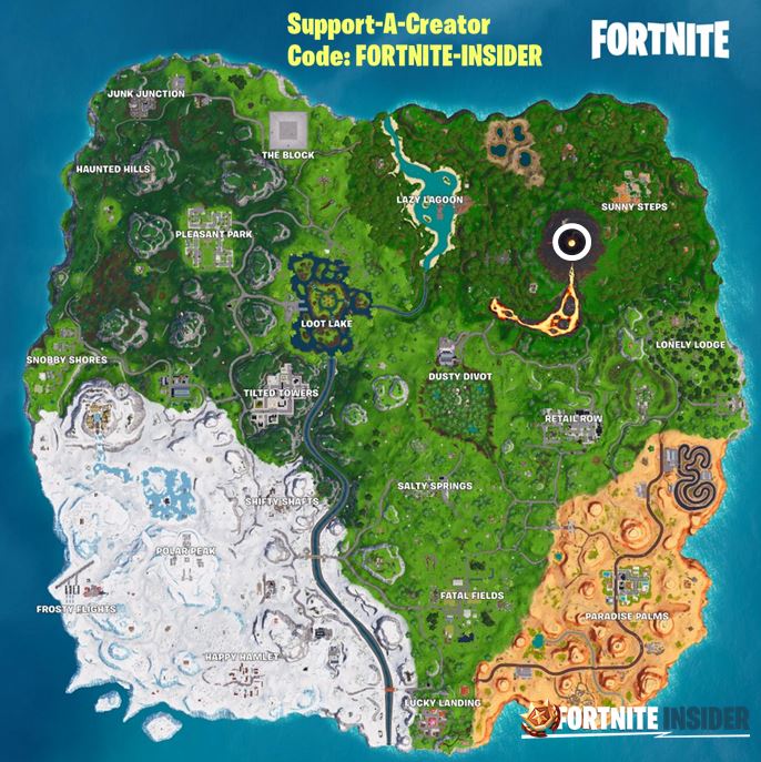 Fortnite Week 2 Dicovery Challenge Hidden Banner Location map