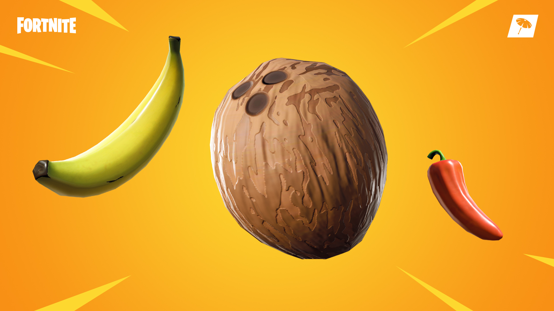 Fortnite banana, pepper, coconut consumables