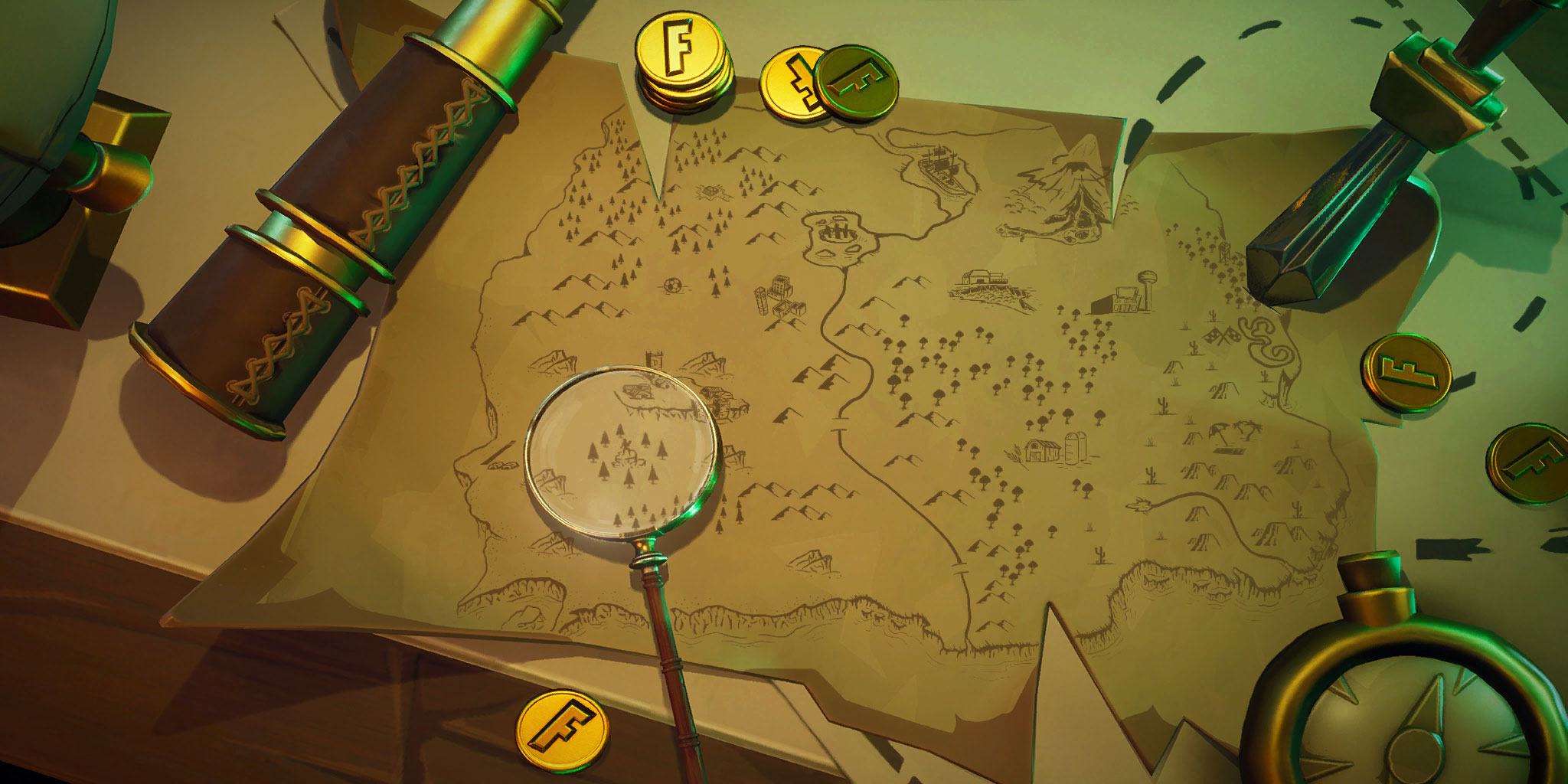 Fortnite Treasure Map Loading Screen - Season 8, Week 6 Challenges