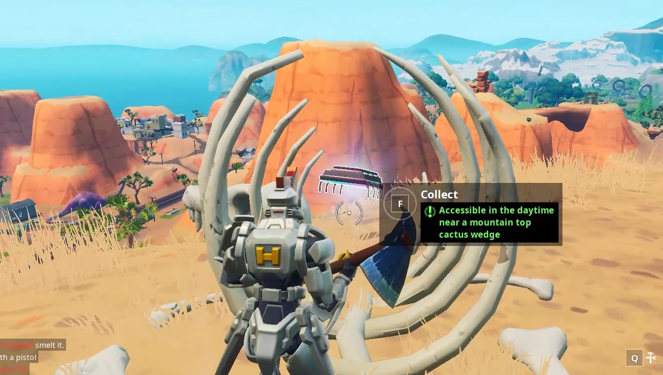 Fortnite Fortbyte 81 - Accessible in the daytime near a mountain top cactus wedge