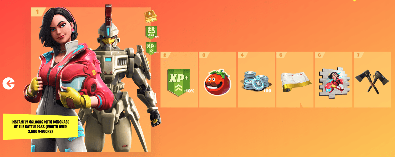 Fortnite Season 9 Battle Pass Rewards - Tier 1-7