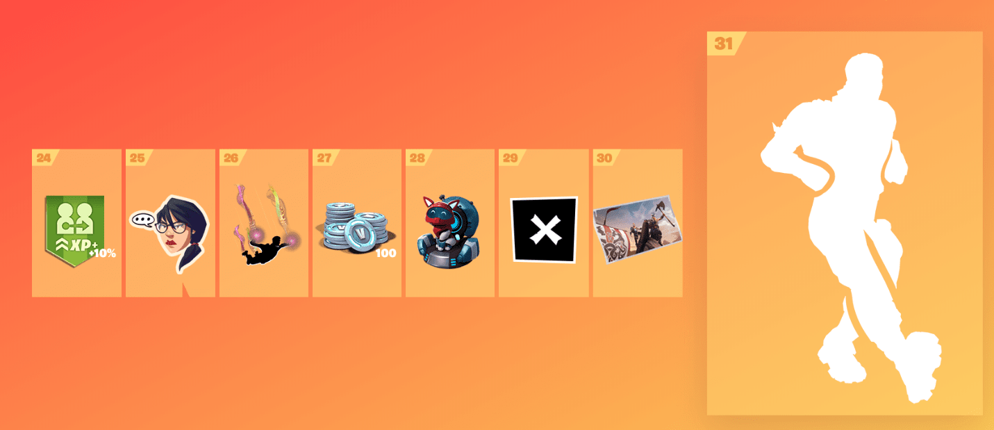 Fortnite Season 9 Battle Pass Rewards - Tier 24-31