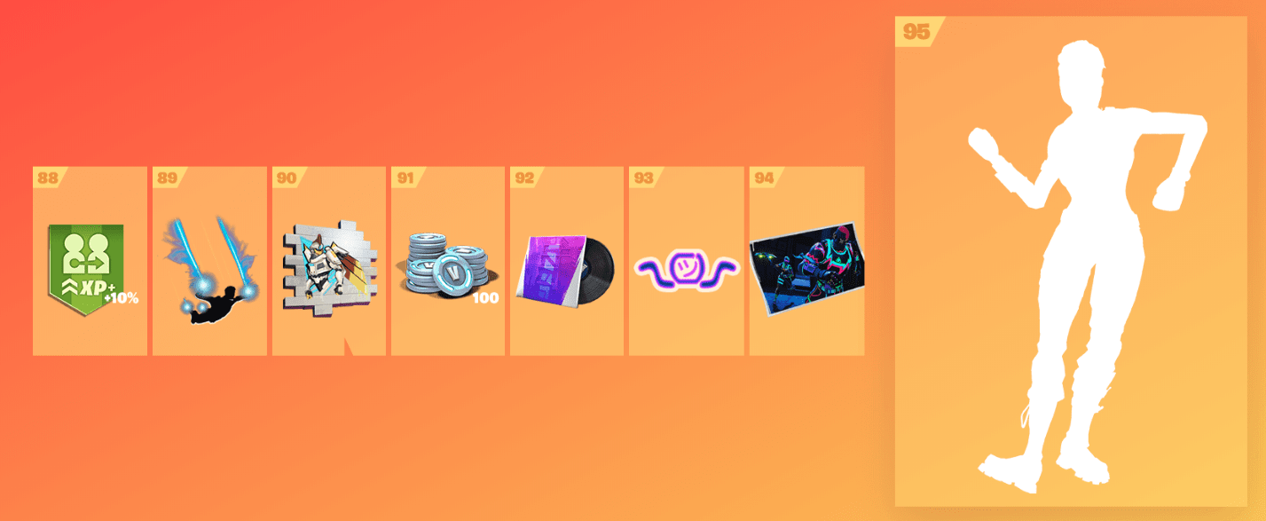Fortnite Season 9 Battle Pass Rewards - Tier 88-95