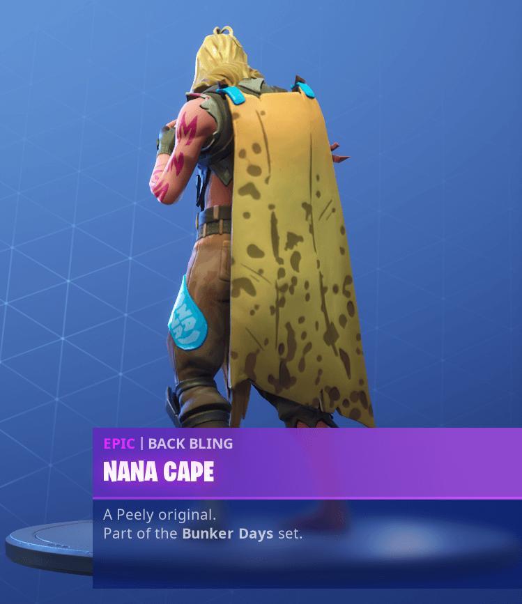 Fortnite Season 9 Bunker Jonesy Skin Challenges - Nane Cape Back Bling Reward