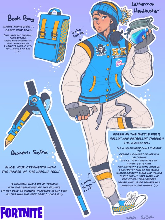 Fortnite Skin Concept - Letterman Headhunter via u/SrJollo