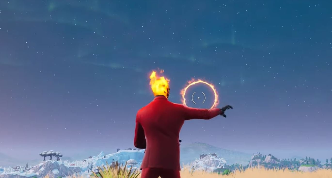 Fortnite launch through flaming hoops with a cannon week 10 challenge