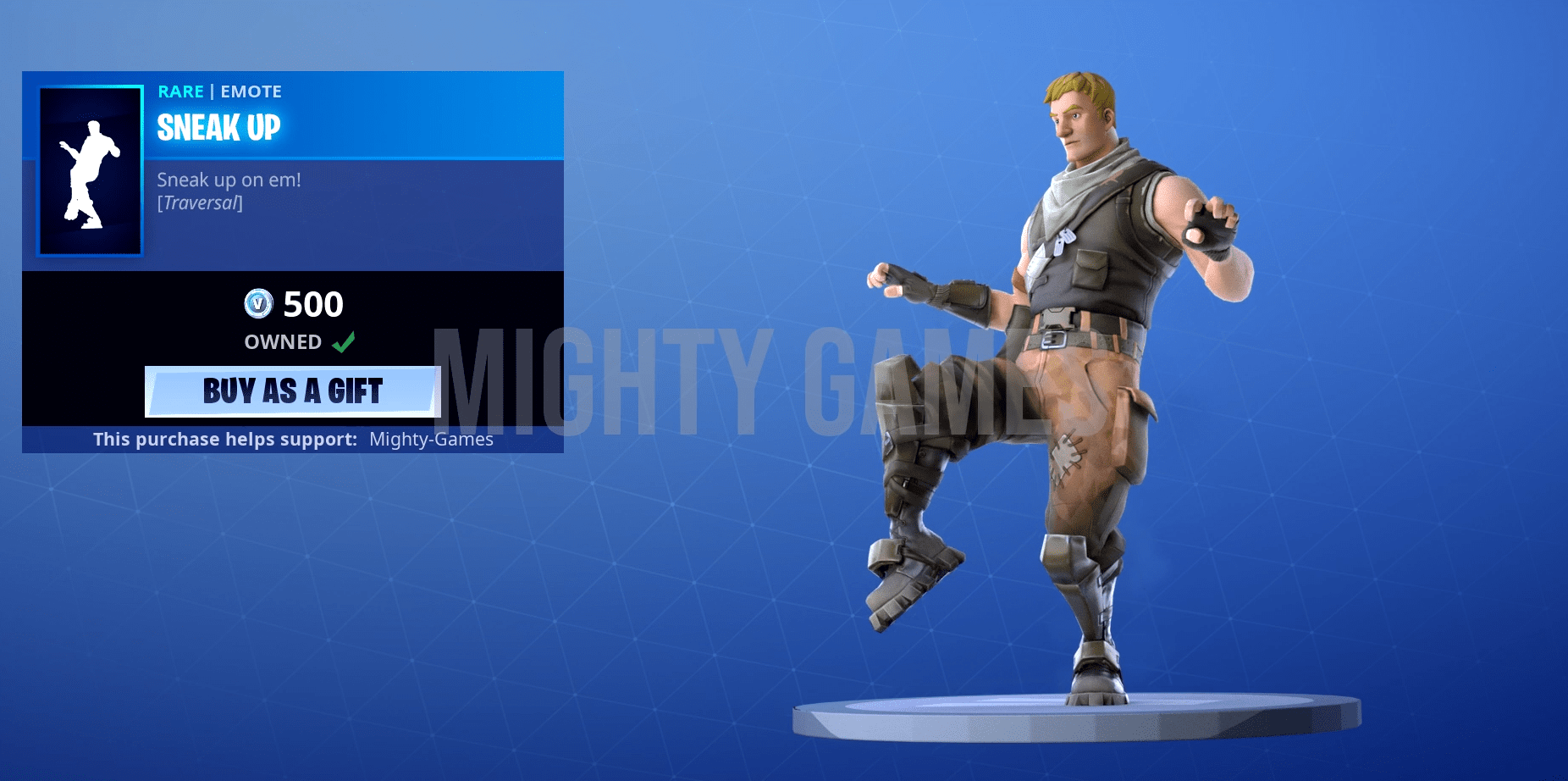 Fortnite Sneak Up Emote Concept - via Mighty Games
