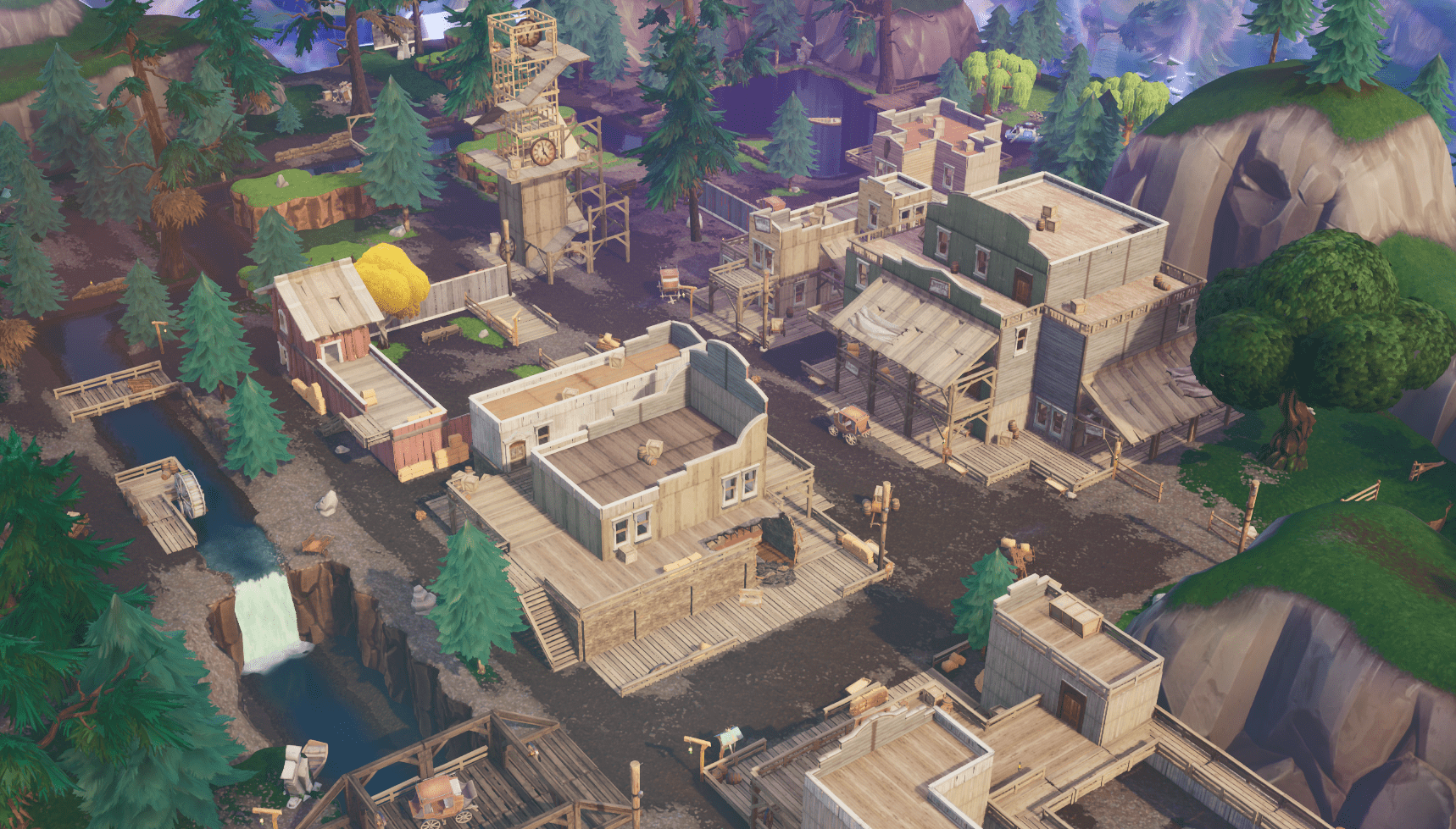 Fortnite v10.00 Content Update Map Changes - Tilted Town