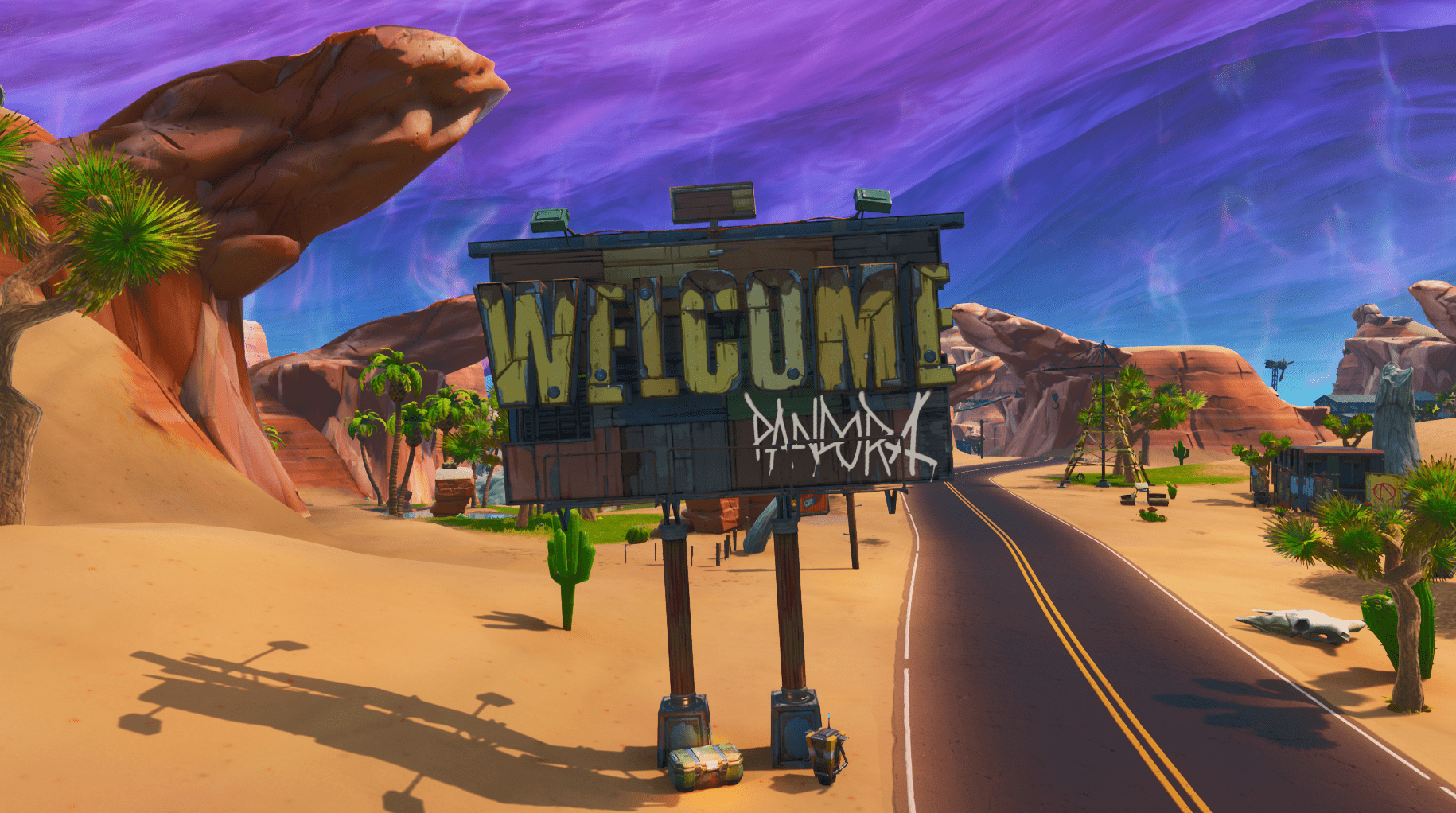 Fortnite v10.20 Map Changes - Welcome to Pandora Sign
