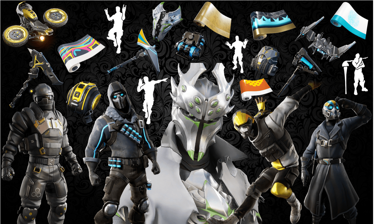 Names and Rarities of All Leaked Fortnite Cosmetics Found in v10.20 Files - Skins, Back Blings, Pickaxes, Gliders, Emotes Dances & Wraps