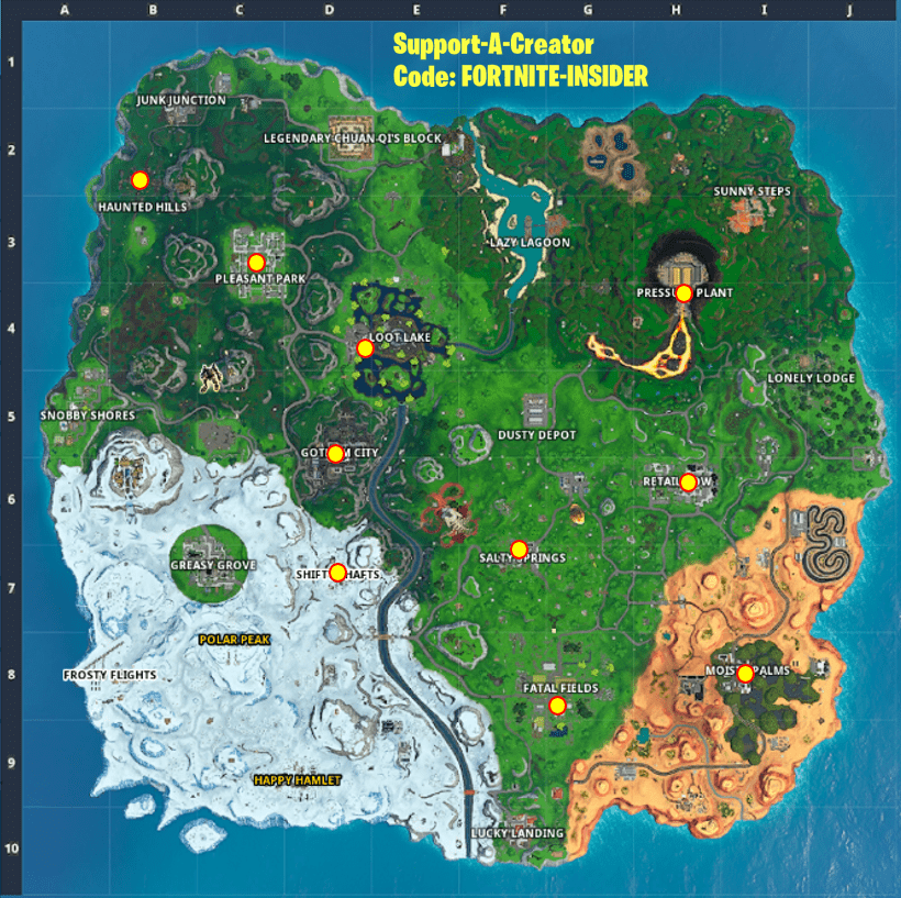 Fortnite Joker Gas Canister Map Locations