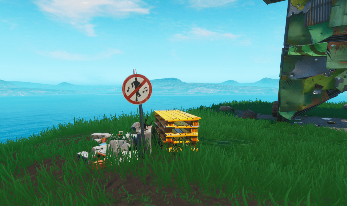 Fortnite No Dancing Sign North West of Junk Junction