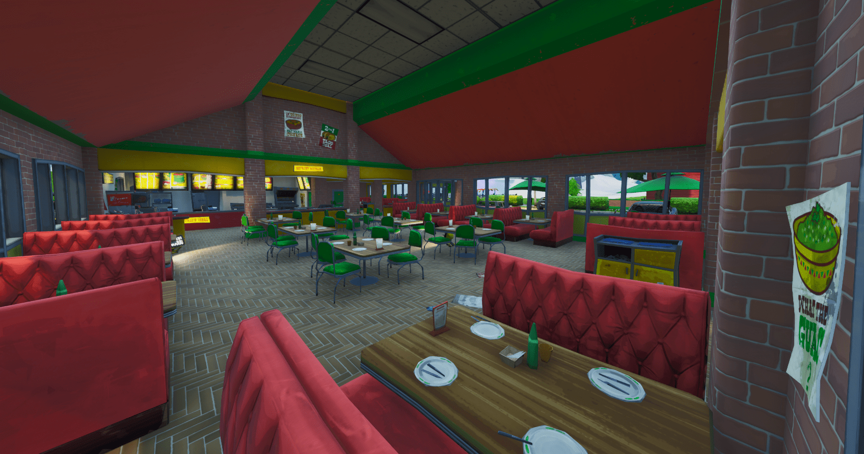 Fortnite v10.30 Map Changes - Greasy Grove Inside Tacos Restaurant