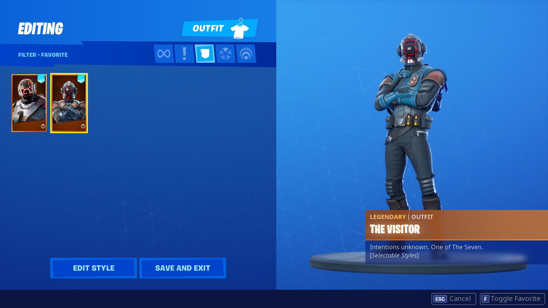 The Visitor Fortnite skin description Change