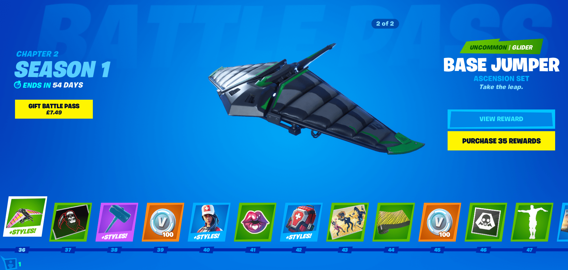 Fortnite Chapter 2 - Season 1 Battle Pass 36-47