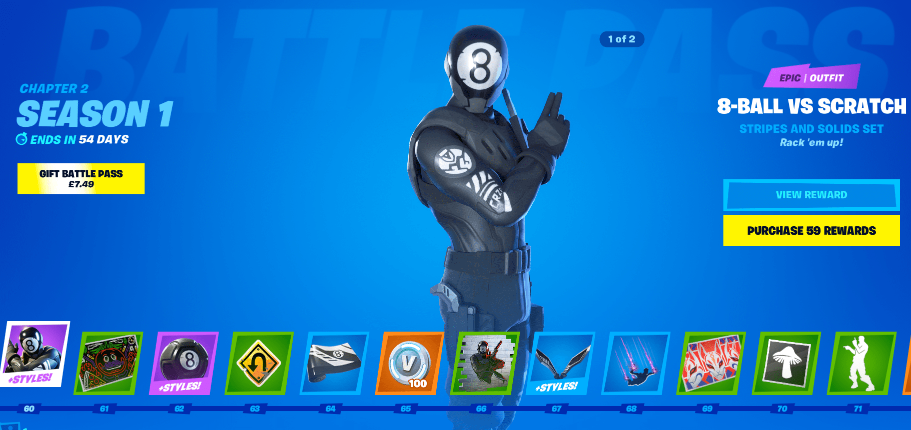 Fortnite Chapter 2 - Season 1 Battle Pass 60-71