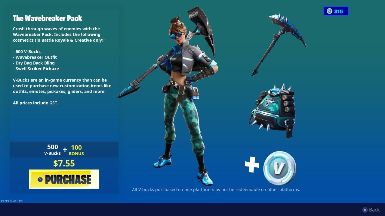 Fortnite The Wavebreaker Pack