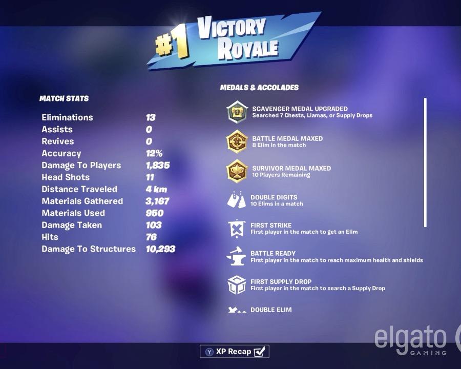 Fortnite Match Stats Screen