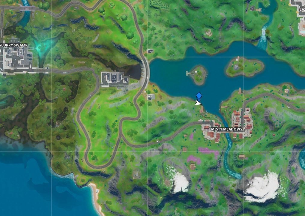 Fortnite Swimming Time Trial East of Hydro 16 Map Location