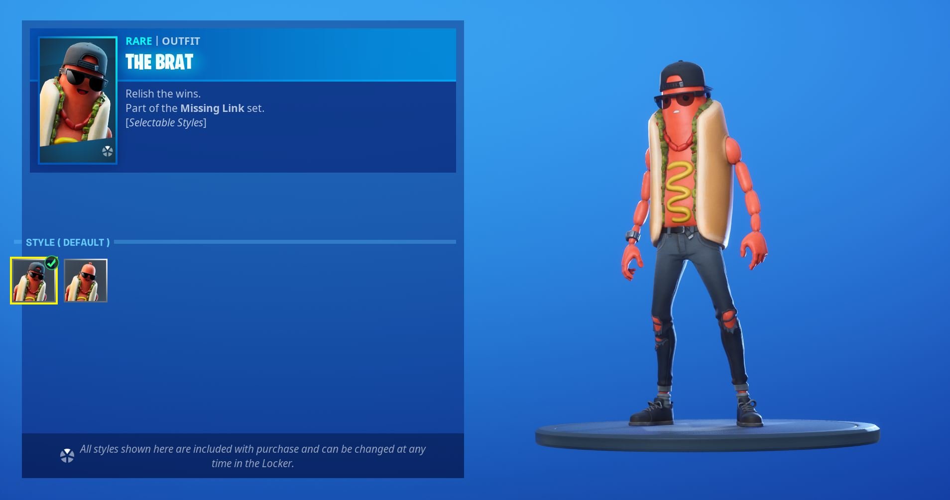 Fortnite The Brat Default Skin Style