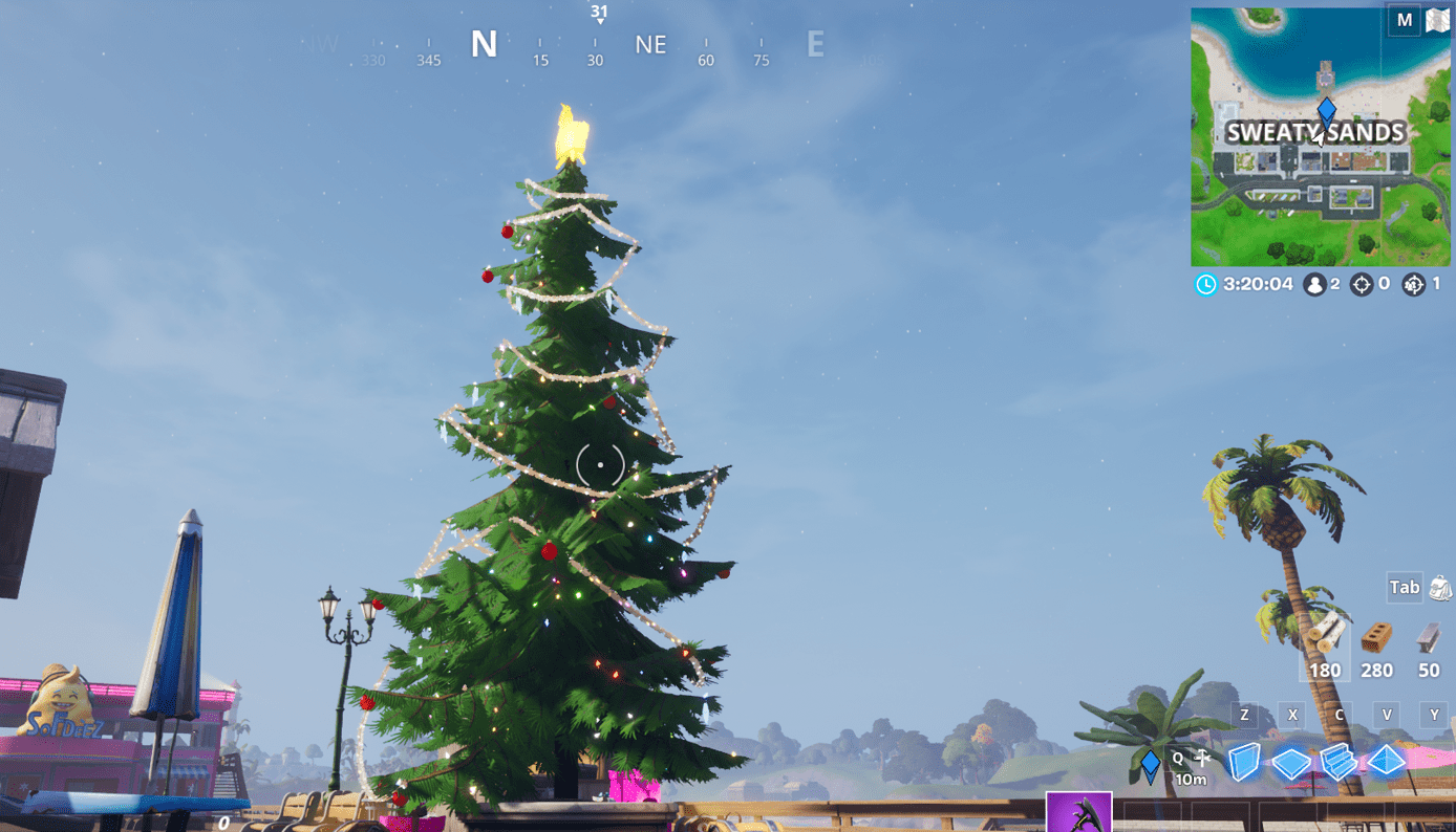 Fortnite Winterfest Holiday Tree Locations - Sweaty Sands