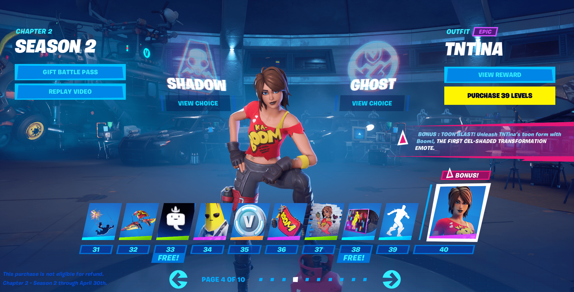 Fortnite Chapter 2 Season 2 Battle Pass - Lvl 31-40
