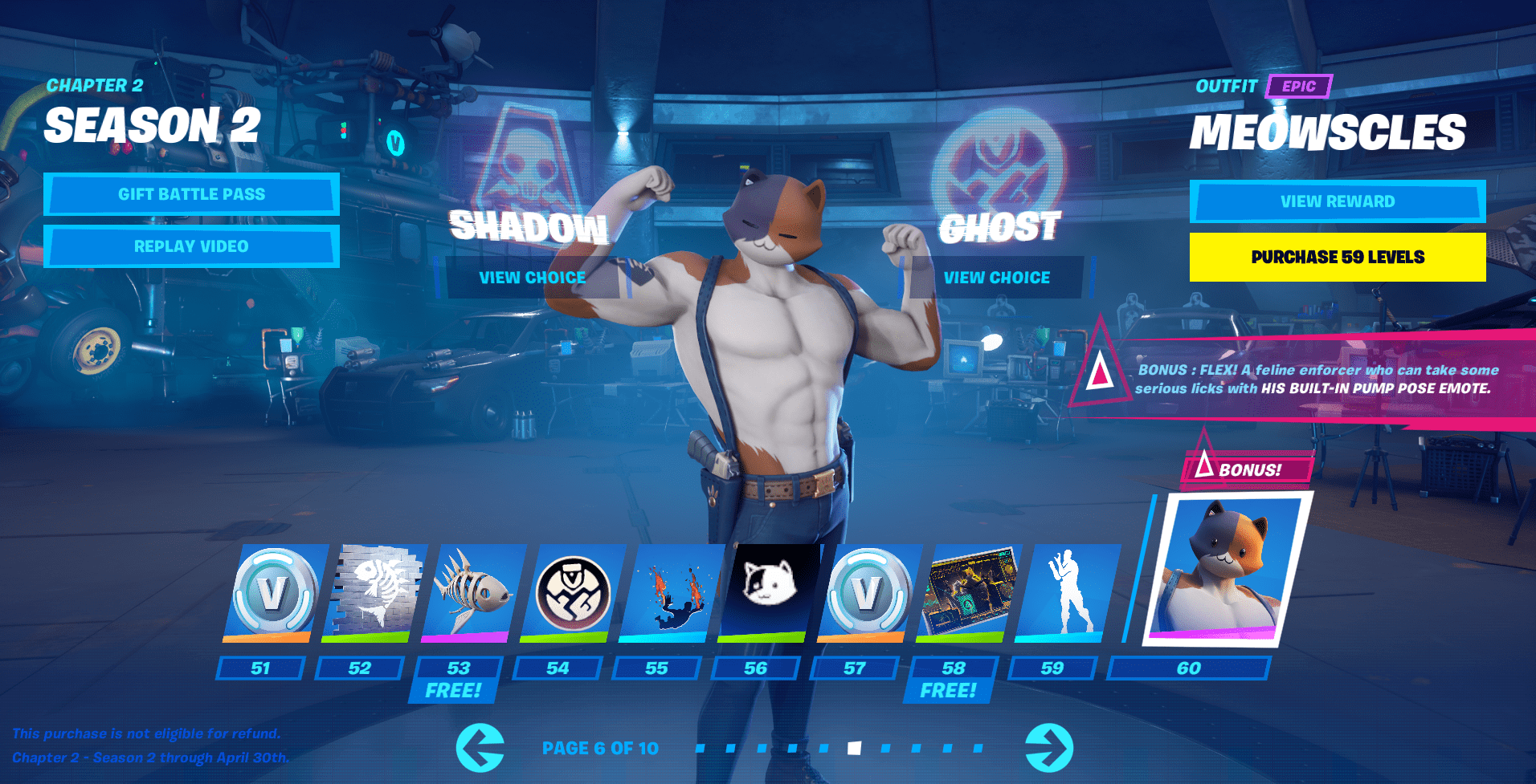 Fortnite Chapter 2 Season 2 Battle Pass - Lvl 51-60