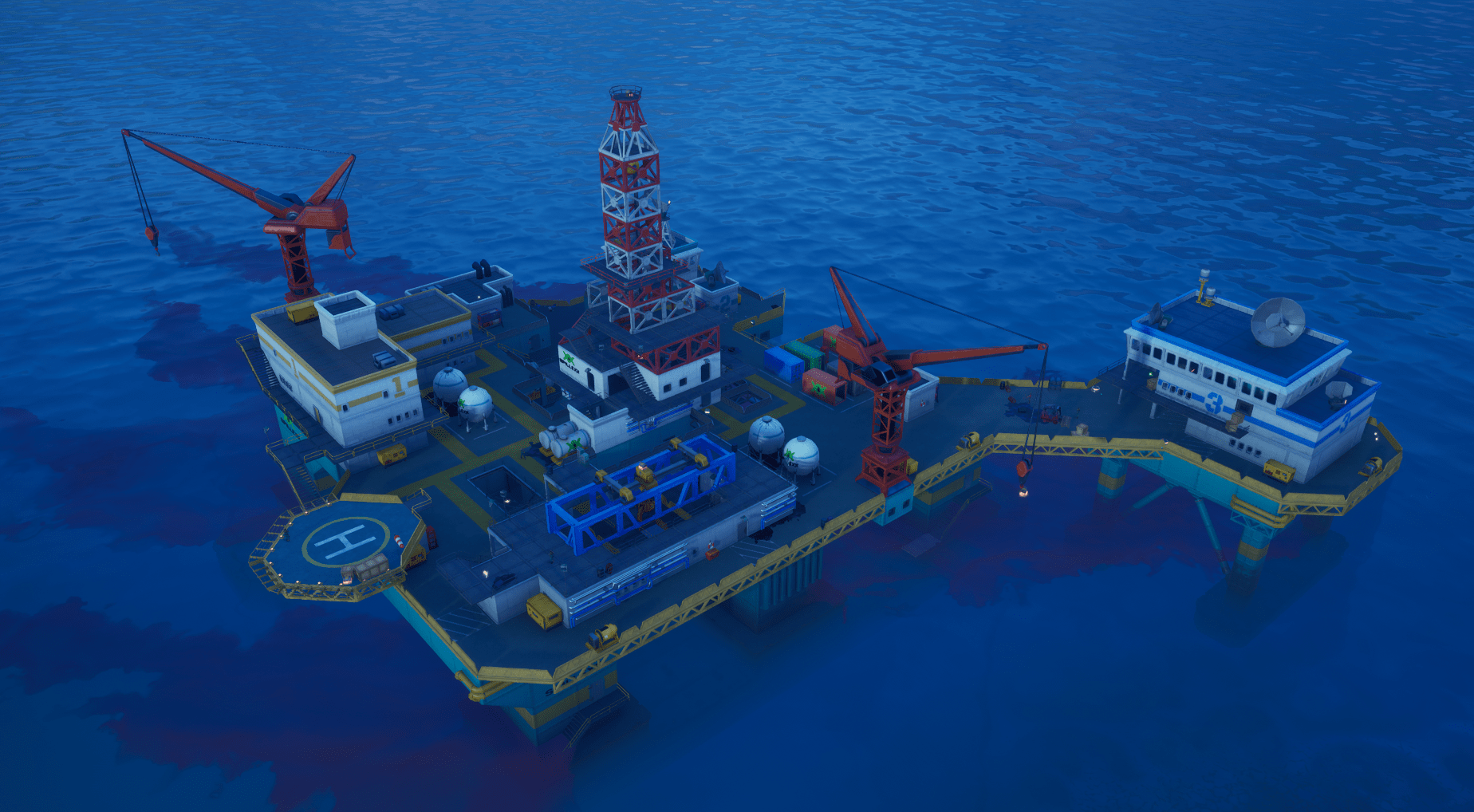 Fortnite v12.00 Map Changes - The Rig Birdseye View